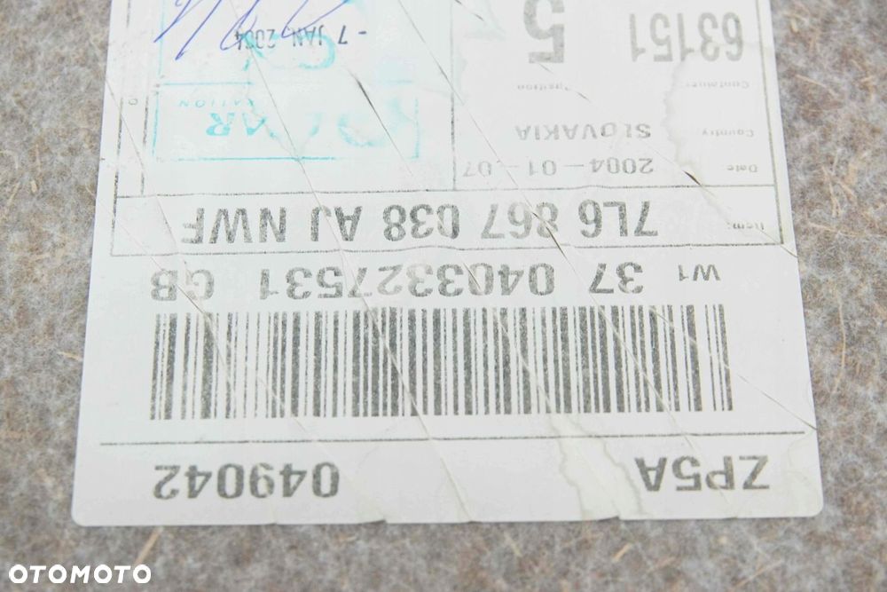 TAPICERKA BAGAZNIKA KPL VW TOUAREG I AXQ 7L 04 - 8