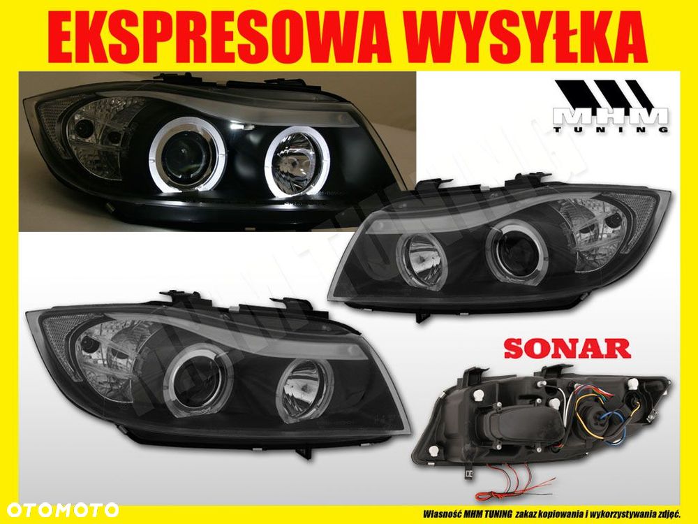 Reflektor Lampy kpl Ringi Angel Eyes Led Tuning Black Bmw 3 e90 e91 04-08 - 2