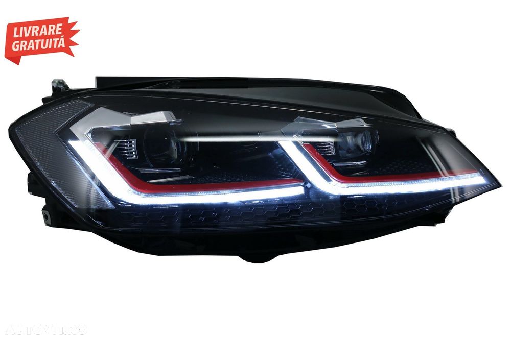 Faruri LED VW Golf 7.5 VII (2017+) GTI Look cu Semnal Dinamic- livrare gratuita - 8