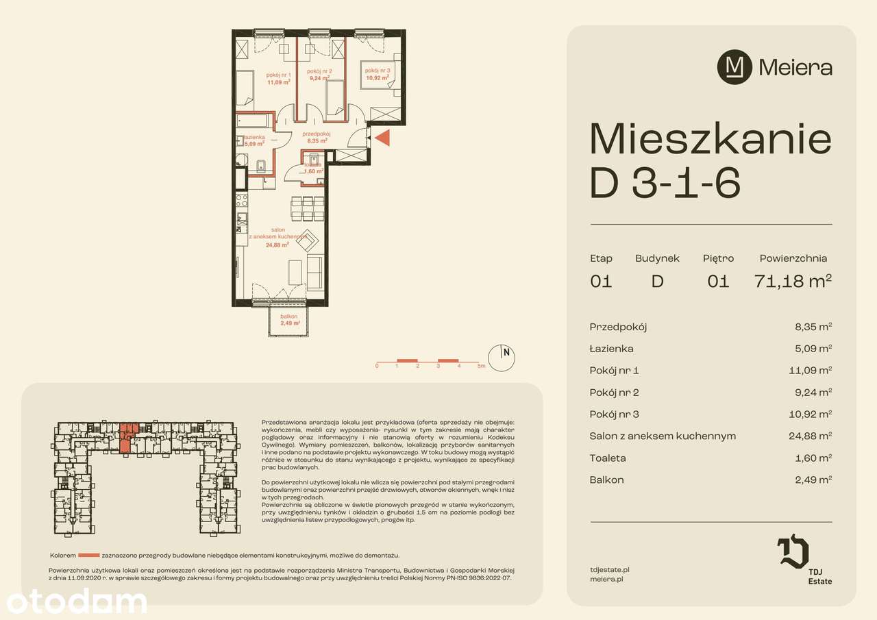 4-pokojowe mieszkanie 71m2 + balkon - Pełny obrazek: 2/13