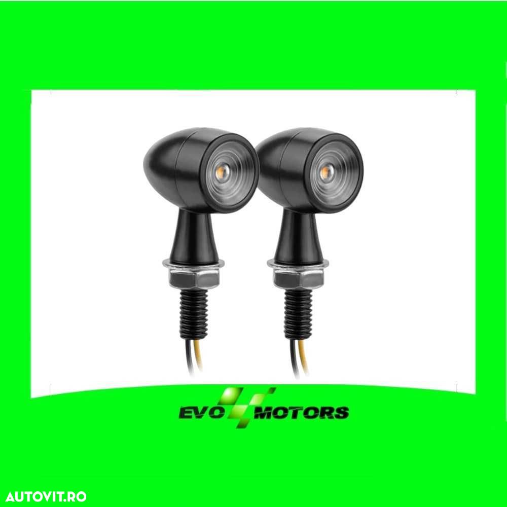 Set 2 semnalizari LED mini glont negre A880 - 1