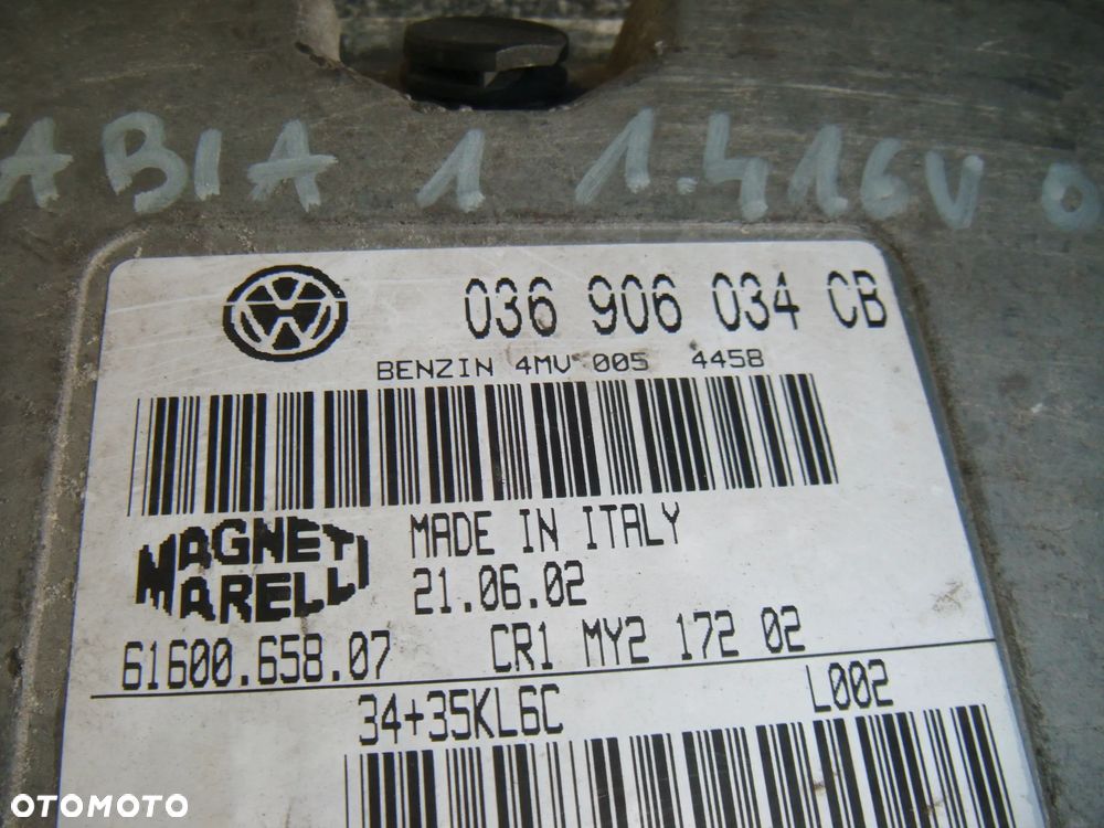 skoda fabia 1 1.4 16v komputer- sterownik silnika 036906034cb - 2
