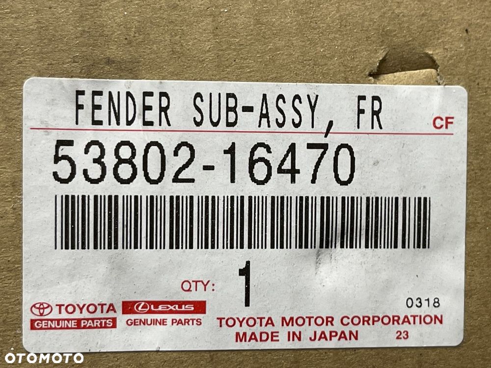 NOWY ORYGINALNY LEWY PRZEDNI BŁOTNIK TOYOTA COROLLA CROSS 22-26 LEWA PRZÓD 53802-16470 - 8