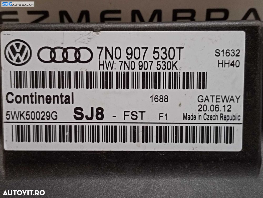 Unitate Modul Calculator CAN Gateway Volkswagen Passat B7 2010 - 2015 Cod 7N0907530T 7N0907530K [M7080] - 3