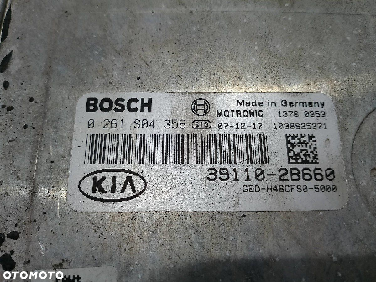 KOMPUTER, STEROWNIK KIA CEE'D I 39110-2B660 0261S04356 1.6 B - 6