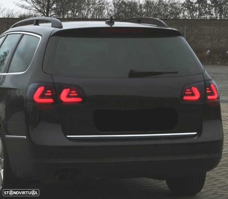 FAROLINS TRASEIROS LED VOLKSWAGEN VW PASSAT 3C B6 VARIANT 05-10 LED CARDNA PRETO FUMADO - 2