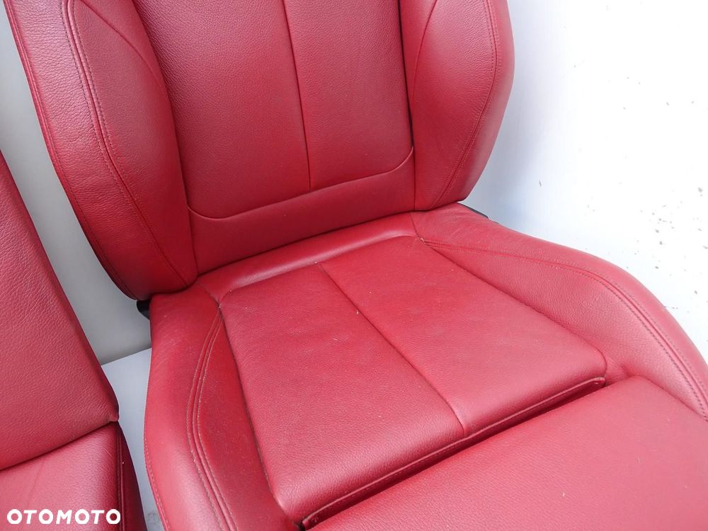 FOTELE FOTEL KANAPA KOMPLET CZERWONA SKÓRA BMW F30 SERIA 3 SPORT M-PAKIET - 6