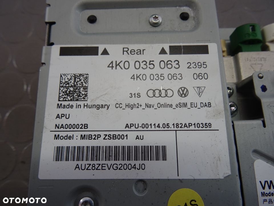 4K0035063 MIB2 Jednostka multimedia Audi A6 A7 C8 4K czesci - 2