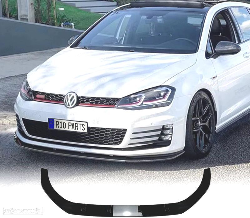 SPOILER LIP VOLKSWAGEN VW GOLF 7.5 17-20 LOOK GTI PRETO BRILHANTE - 1