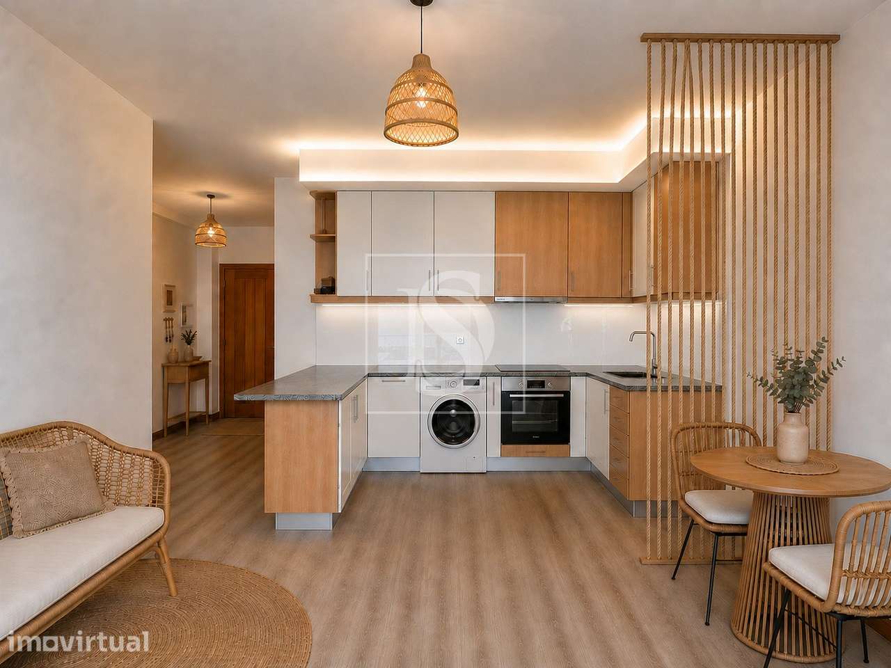 Apartamento T1 remodelado com rooftop vista mar - Amorosa, Chafé - Grande imagem: 3/25