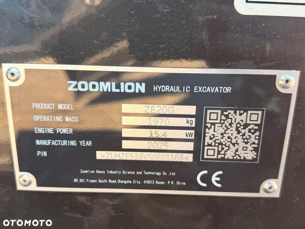 Zoomlion ZE20G | FABRYCZNIE NOWA | Silnik KUBOTA | 3 ŁYŻKI | SZYBKOZŁĄCZE HYDRAULICZNE - 32