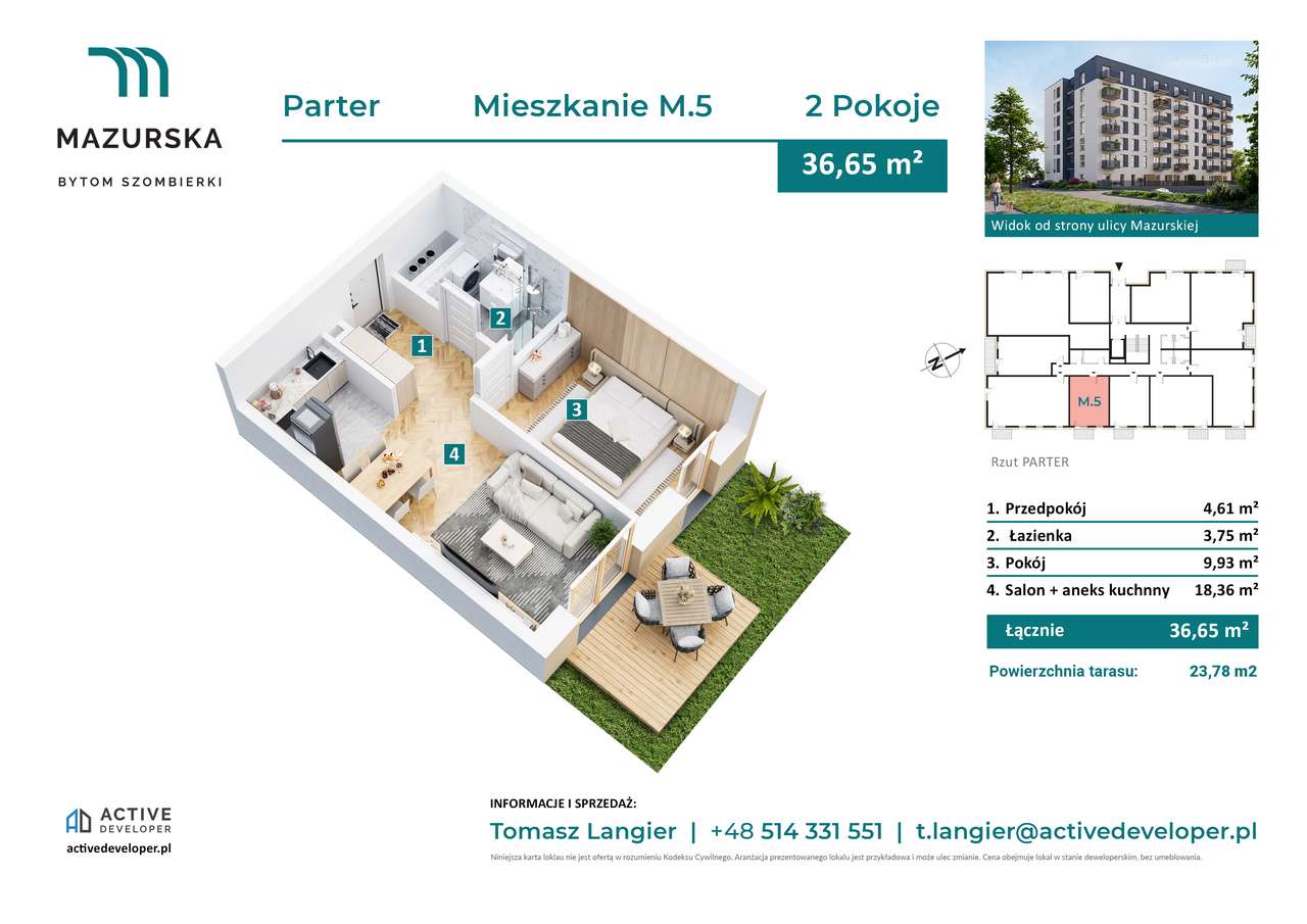 Mieszkanie 2-pokojowe z TARASEM | Parter | Nowa inwestycja