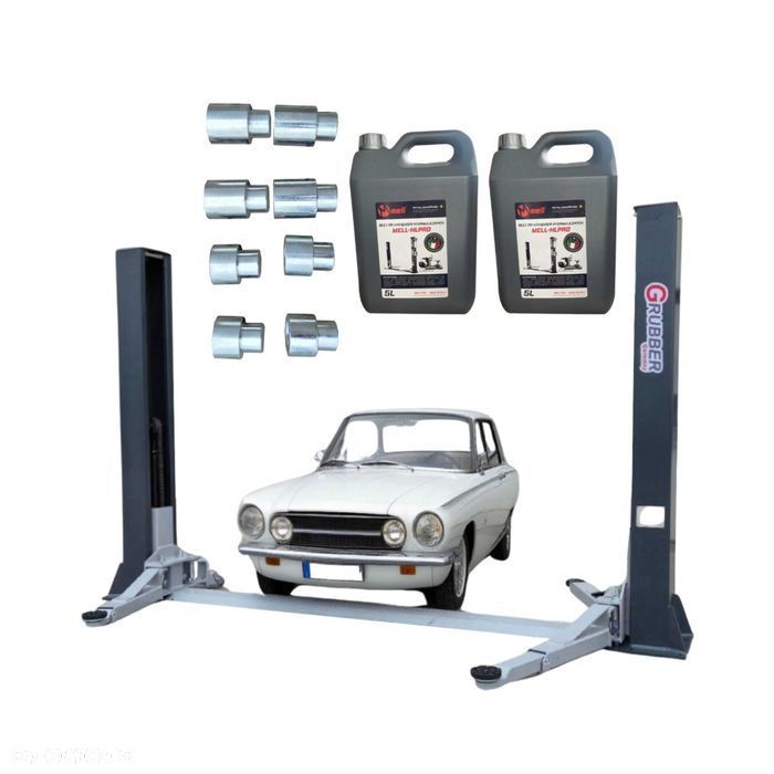 PODNOŚNIK Dwukolumnowy 3500kg 230V 2,2kW 1500mm + Adaptery GRUBBER - 1