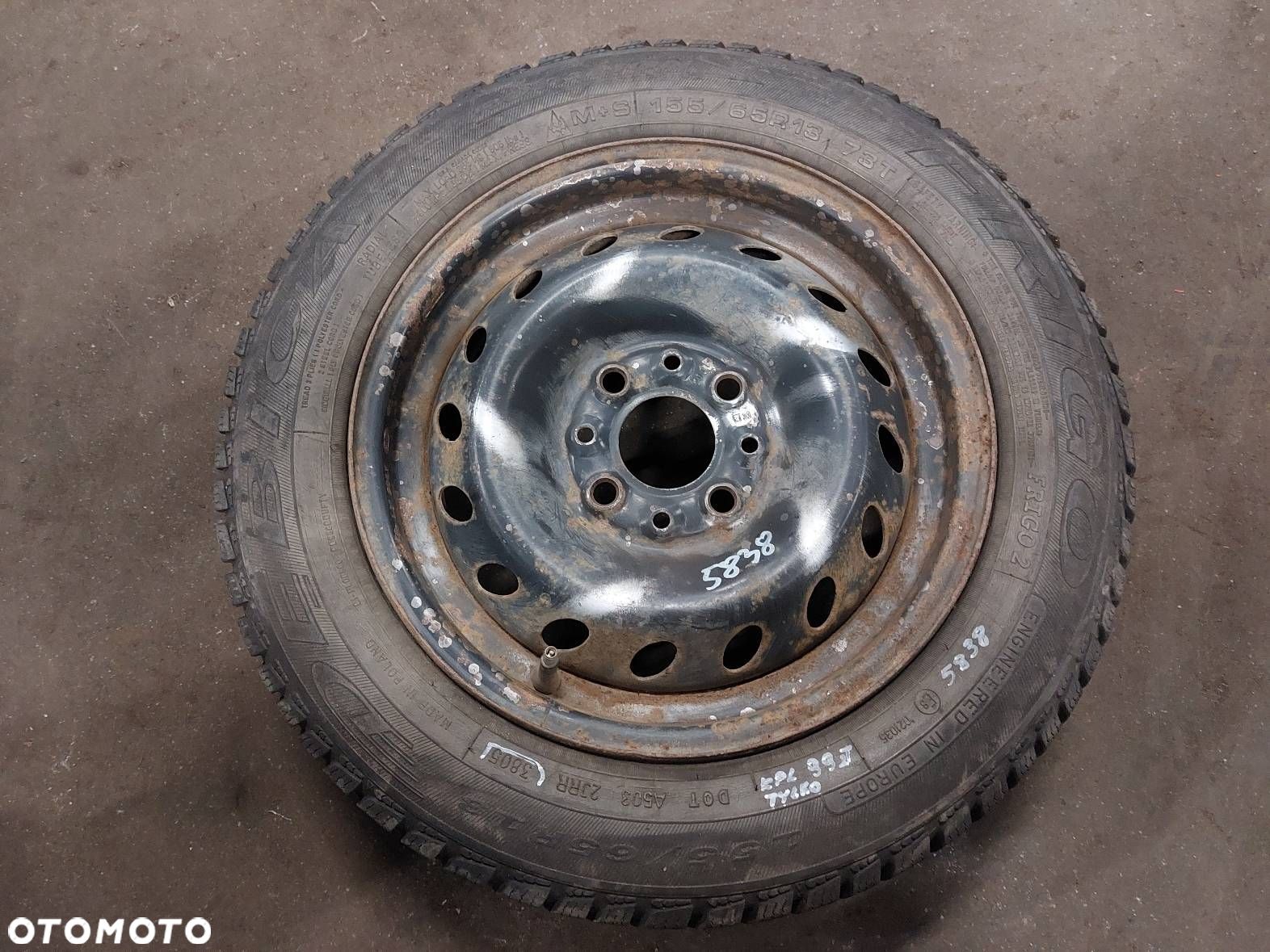 KOŁO FELGA OPONA ZAPAS 4x98 5Jx13 ET33 FI58,1 155/65R13 FIAT SEICENTO - 1