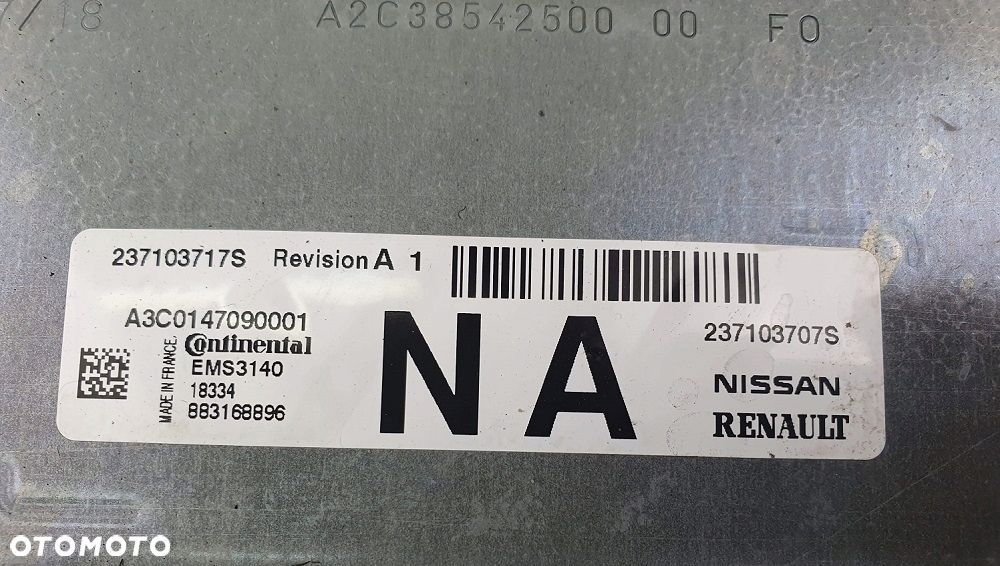 RENAULT CLIO V 5 1.0 TCE KLUCZYK MODUŁ BSI BCM STEROWNIK SILNIKA KOMPUTER ZESTAW DO ODPALENIA 8501286090610042 , 284B19561R , A2C1312031000 , A3C0147090001 , 237103717S EMS3140 18334 - 2