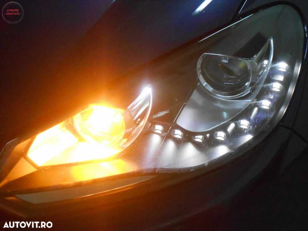 Faruri LED VW Golf 6 VI (10.2008-2012) DAYLIGHT DRL GTI Look Negru- livrare gratuita - 8