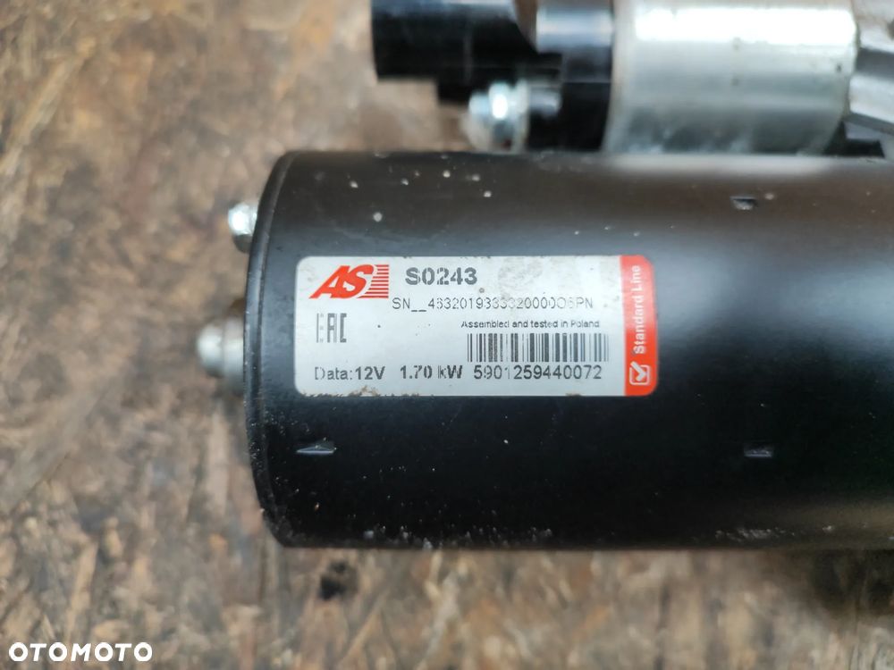 rozrusznik AS 0243 12V 1,7Kw do VW AUDI SEAT SKODA 1,9 / 2,0 tdi, prawie nowy - 3