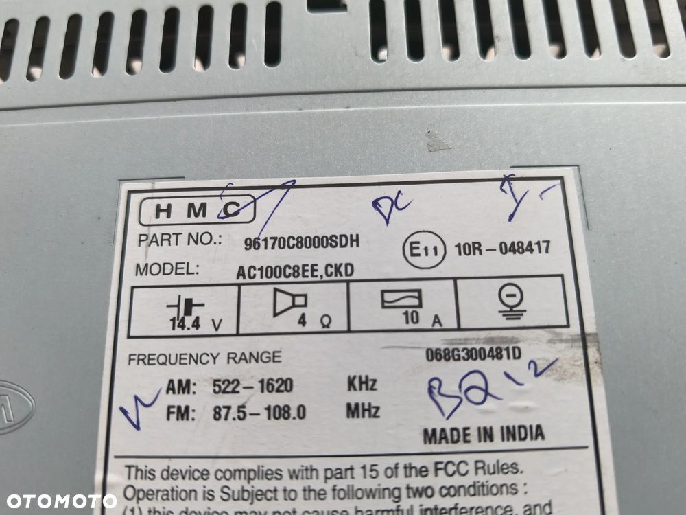Hyundai i20 II Radio CD 96170C8000SDH - 3