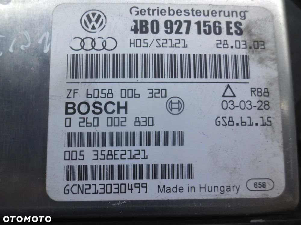 PASSAT B5 AUDI A6 C5 AUTOMAT STEROWNIK SKRZYNI BIEGOW KOMPUTER 4B0927156ES 0260002320 POSIADAM 2 SZT - 2