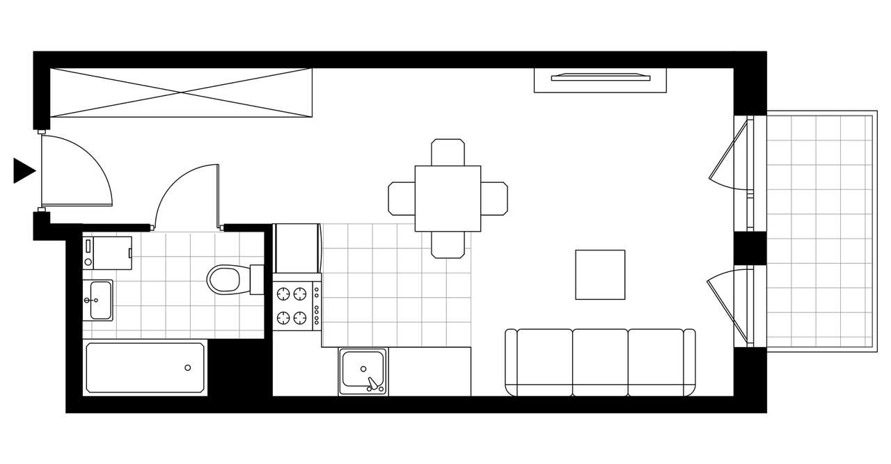 1-pokojowe mieszkanie 32m2 + balkon Bezpośrednio - Pełny obrazek: 4/7