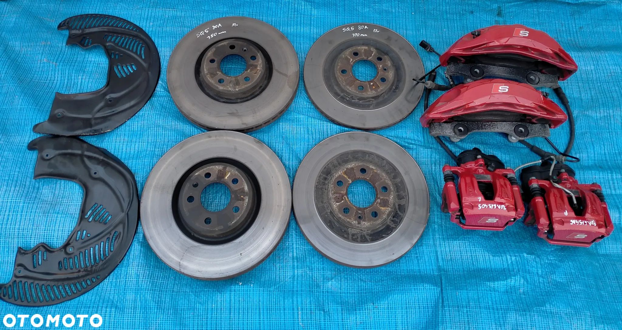AUDI SQ5 Q5 80A FY / TARCZA PRZÓD 350 mm TYŁ 330 / ZACISKI ZACISK PRZEDNI 80A615105AT 80A615106AT / TYLNY 80A615405 80A615406 / ORYGINAŁ - 1