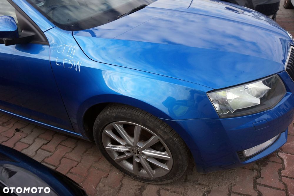 MASKA ZDERZAK BŁOTNIKI LAMPY OCTAVIA III 5E5 LF5W RADAR SPRYSKI SKODA 2012-2016 NIEBIESKI PRZÓD KOMPLETNY - 9