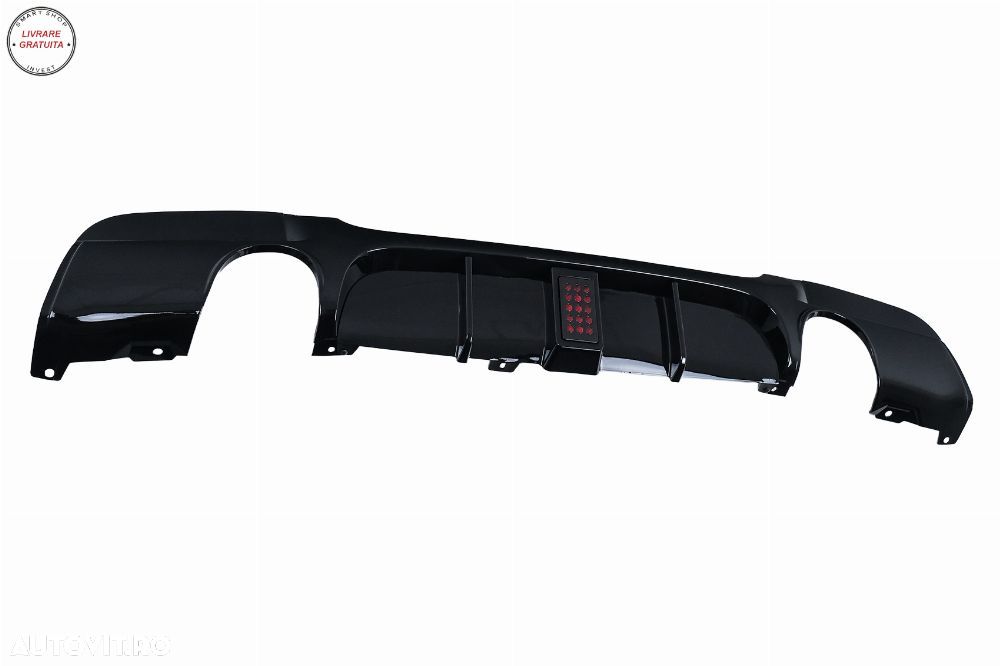 Difuzor Bara Spate cu LED BMW Seria 3 E90 E91 (2004-2012) M Design Negru Lucios- livrare gratuita - 5