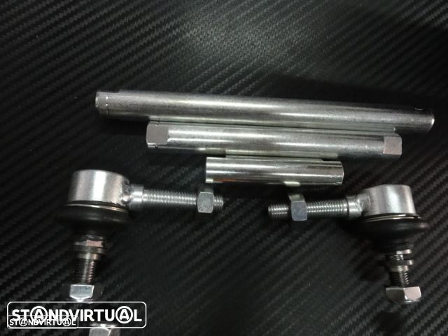 Tirantes / pendurais com regulaçao para BMW E46, E46 Compact, E90, E91, E87, E88, E82, Skoda Fabia, Skoda Octavia 1Z, VW Eos, Golf 5, Golf 6, Jetta 5, Passat 3C, POLO 6R, POLO 9N, Seat Ibiza 6J, Ibiza 6L, Altea, Leon 1P, Toledo 5P, Altea, Audi A1, A3 8P, Opel Astra G, Zafira A, Mini One, Cooper S - 8
