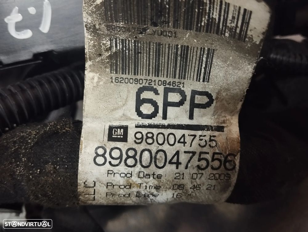INSTALAÇÃO / CABLAGEM DO MOTOR OPEL ASTRA 1.7CDTI 125CV - Z17DTR  REF. 98004755 8980045556 - 3