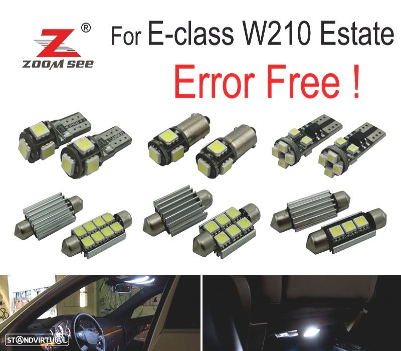 KIT COMPLETO DE 19 LÂMPADAS LED INTERIOR PARA MERCEDES E CLASE W210 WAGON E420 E320 1995-2001 - 1