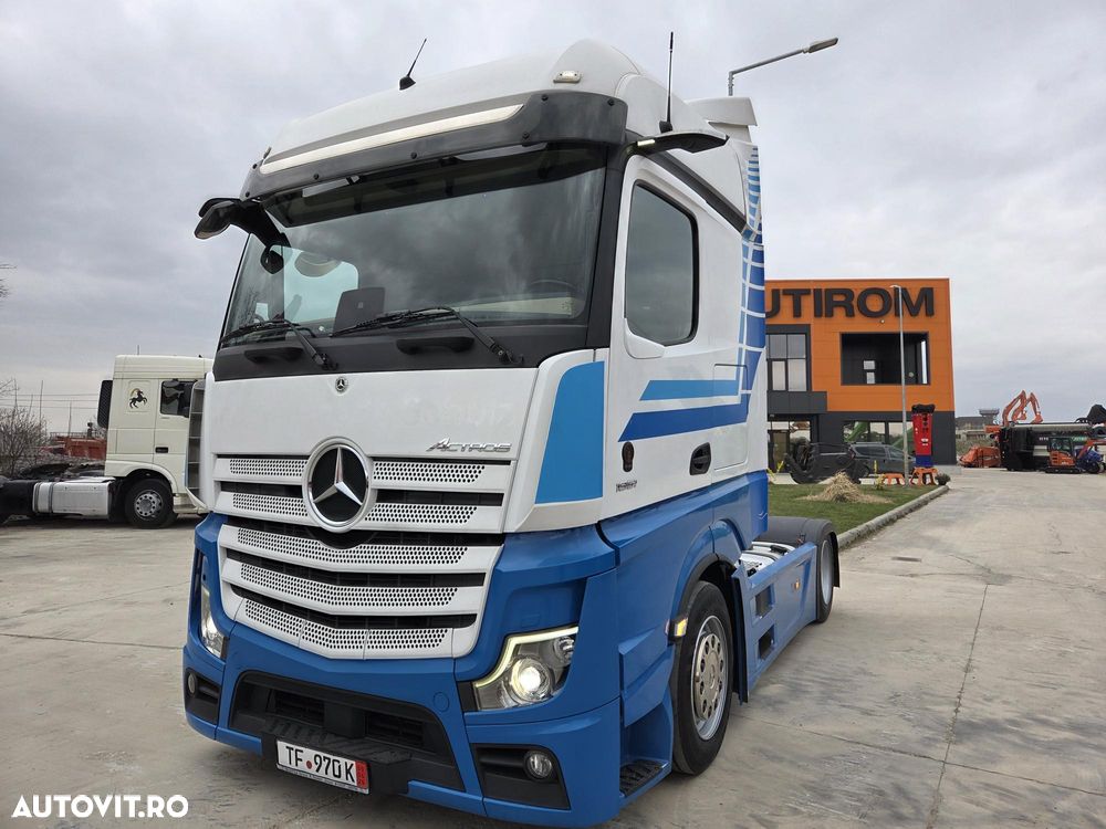 Mercedes-Benz ACTROS 18.510, AUTOMATA+RETARDER 5 trepte, SA CUPLARE REGLABILA la 1,15m si 0,9m, 2 rezervoare cumulat 680l, Spoilere cabina si sasiu, Camere in loc de oglinzi, Navigatie, Frigider, rulat in GERMANIA, posibil leasing 4 ani, PROMOTIE 45.900 EUR+tva - 1