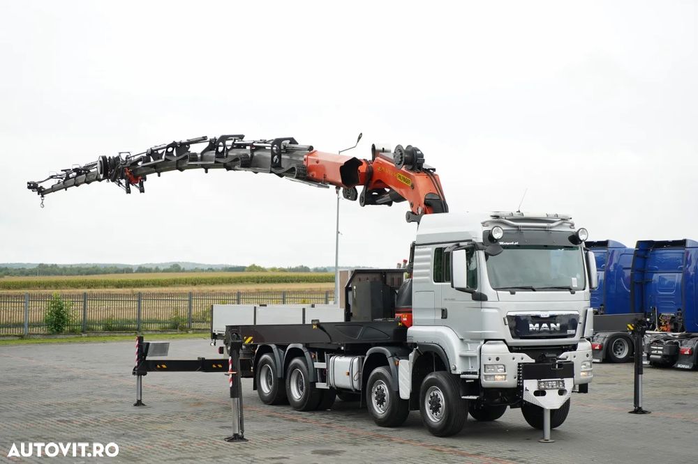 MAN TGS 41.480 / 8X6 / CUTIE + HDS PALFINGER PK 92002-SH F + FLY JIB 170 E / REACH 34 M / ÎNCĂRCARE MAX. 26.000 KG / RADIOCOMANDĂ / 5 SUPORTURI / 7 FUNCȚII / FULL SERVICE MAN / FULLINGER - 5