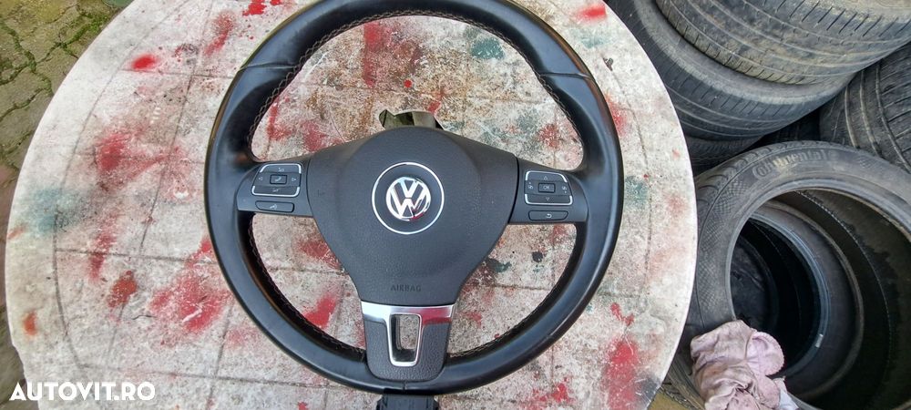 Volan piele cu padele si comenzi volan,airbag  VW Golf 6,Passat,CC,Tou - 3