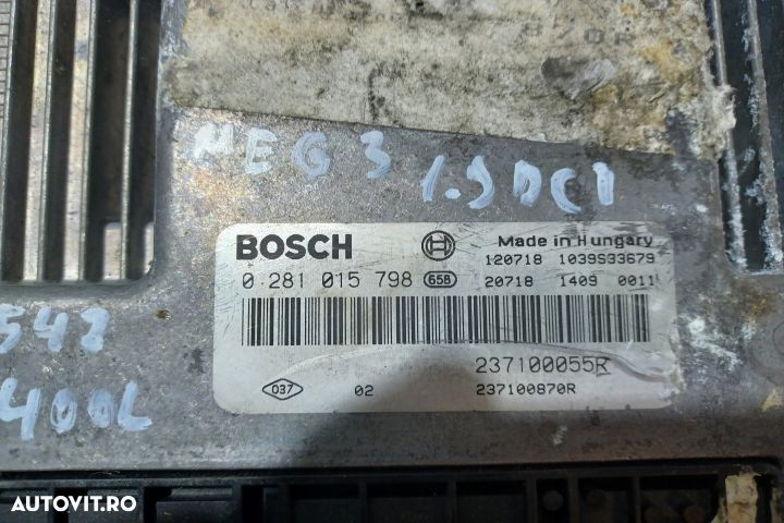 Calculator motor ECU 0281015798  237100055 - 1.9 DCI 0281015798  2371 - 3