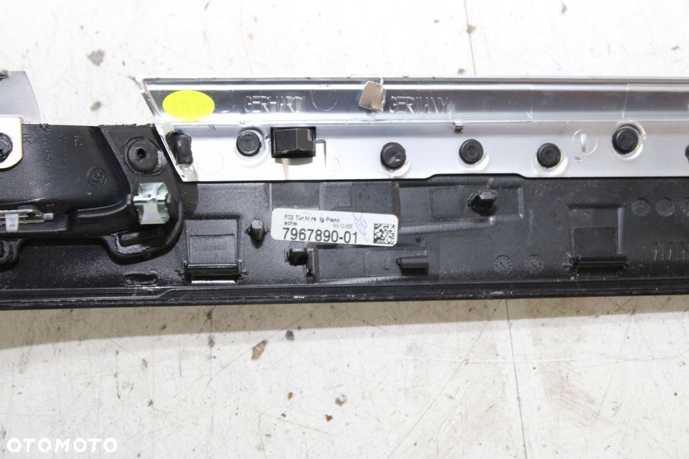LISTWA DEKOR BOCZKA DRZWI PRWA TYŁ TYLNA BMW F02 INDIVIDUAL 7967890 PIANO - 7