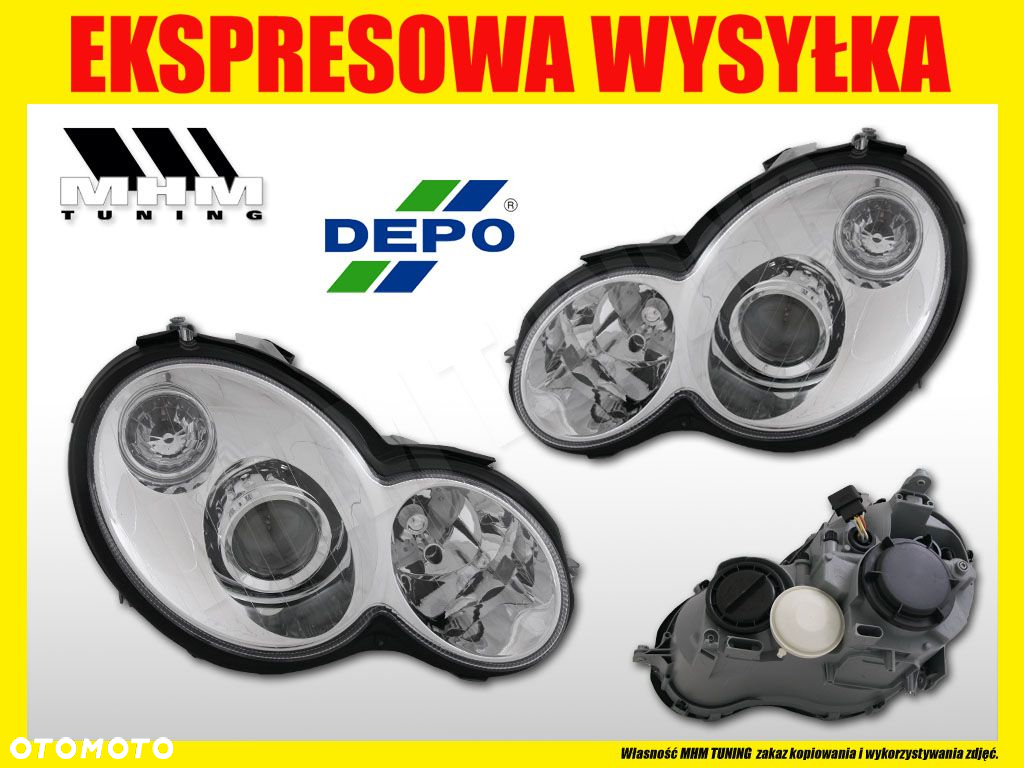 Reflektor Lampa kpl Chrom Clear Tuning a Mercedes C-klasa 203 SportCoupe - 3