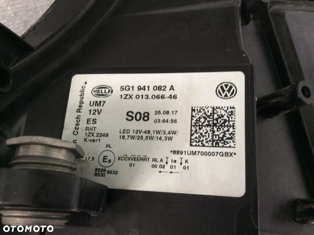 REFLEKTOR LAMPA VW GOLF VII LIFT 2017- GTI 5G1941082A 5G1941081A - 8
