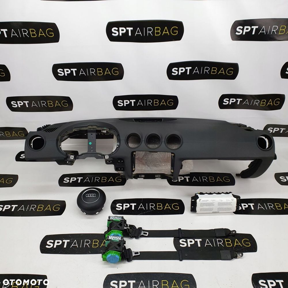 AUDI TT 8J DESKA ROZDZIELCZA KONSOLA KOKPIT PULPIT PODUSZKI AIRBAG AIR BAG PASY KIT SET - 1