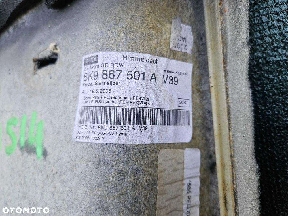 Podsufitka Panorama Sufit Tapicerka Ciemna Audi A4 B8 Kombi Avant - 22