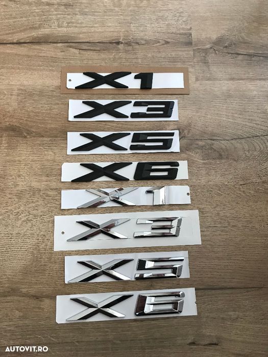 Emblema Scris Spate Logo Litere Portbagaj BMW X1 X3 X5 X6 Crom Negru - 1