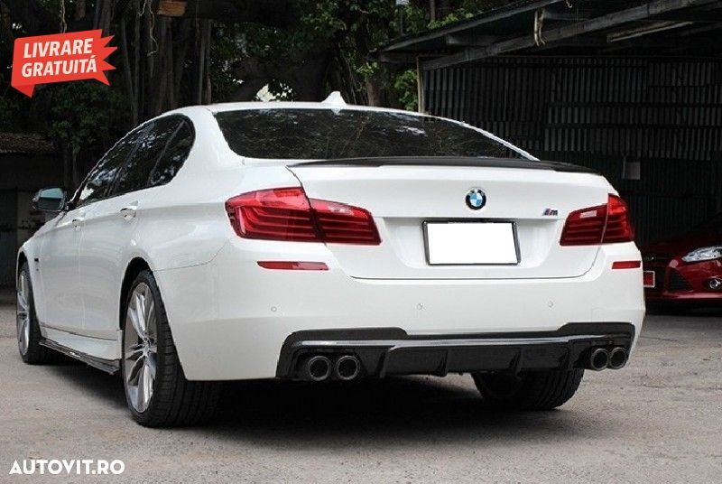 Difuzor de aer cu evacuare dubla BMW Seria 5 F10 F11 (2011-2017) cu Tobe Ornamente- livrare gratuita - 15