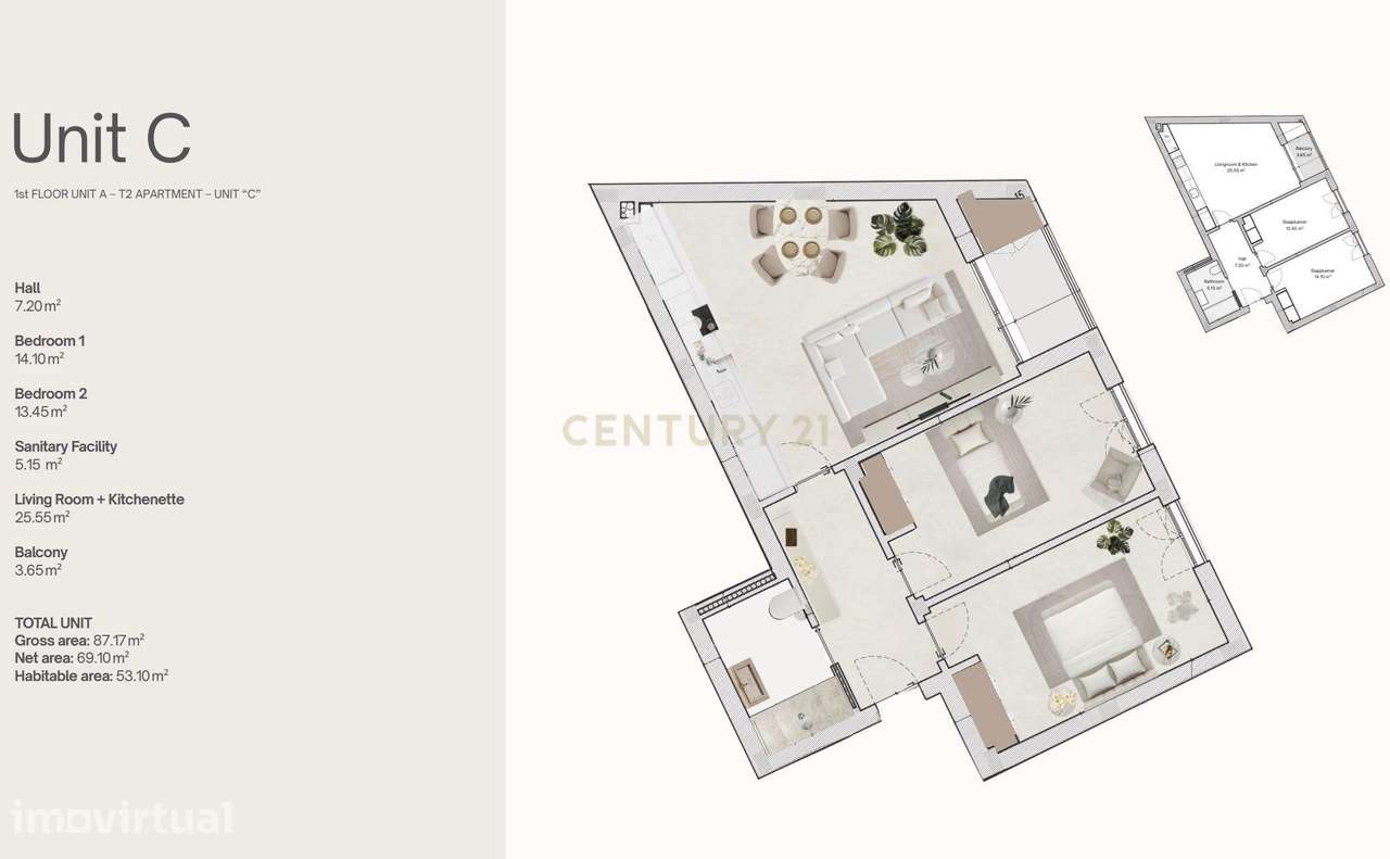 Apartamento T2 Novo, com arrecadação - Grande imagem: 4/7