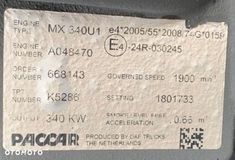 KOMPLETNY SILNIK MX 340 U1 DAF XF CF 105 410 460KM - 10