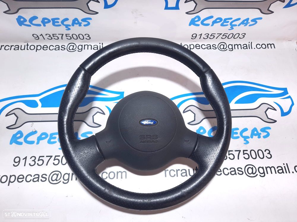VOLANTE GUIADOR COMPLETO FORD 96FB14A664BA 3S51B042B85ACZ FORD STREETKA STREET KA RL2 CABRIO CABRIOLET KA RB PELE PERFURADA DESPORTIVO AIRBAG