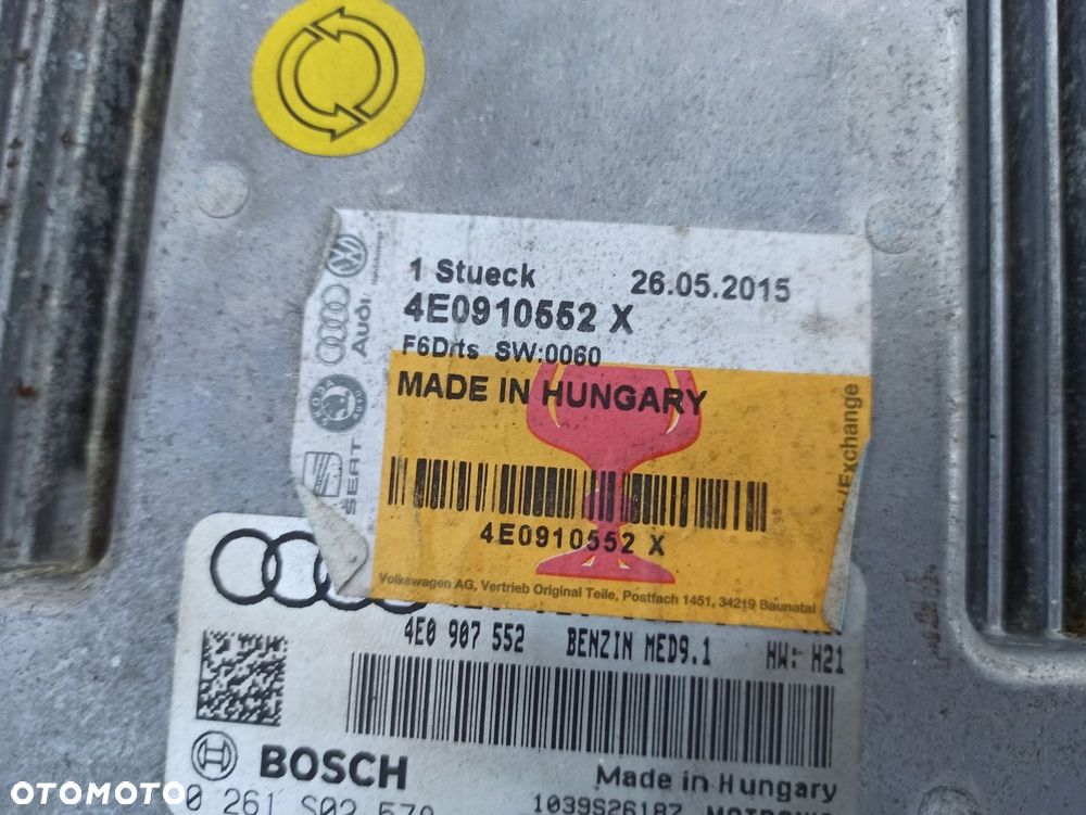 AUDI A8 D3 S8 5.2 FSI V10 BSM KOMPUTER SILNIKA STEROWNIK ECU 4E0910552X - 5