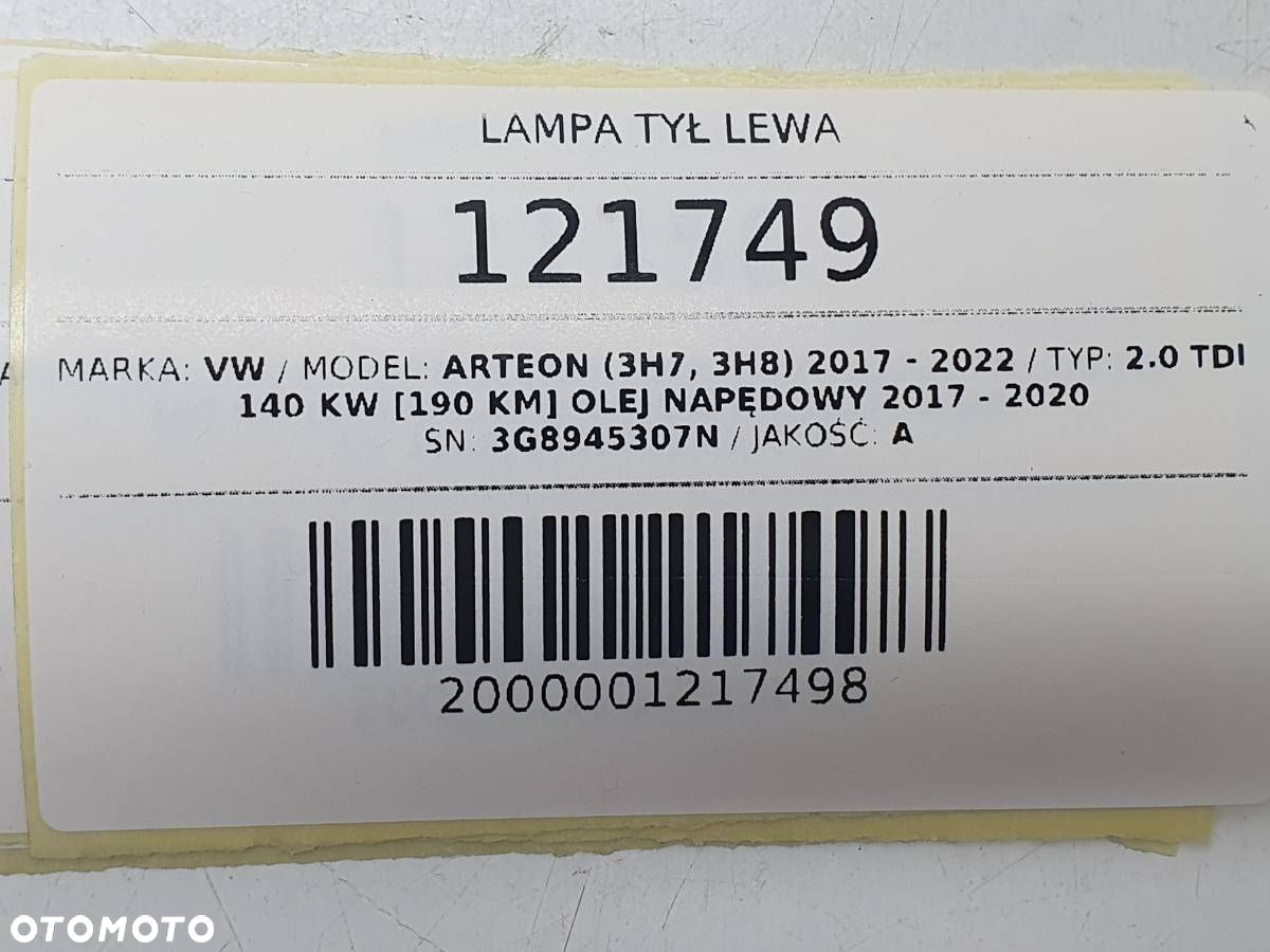 LAMPA TYŁ TYLNA LEWA LED W KLAPE VW ARTEON EU 3G8945307N - 6