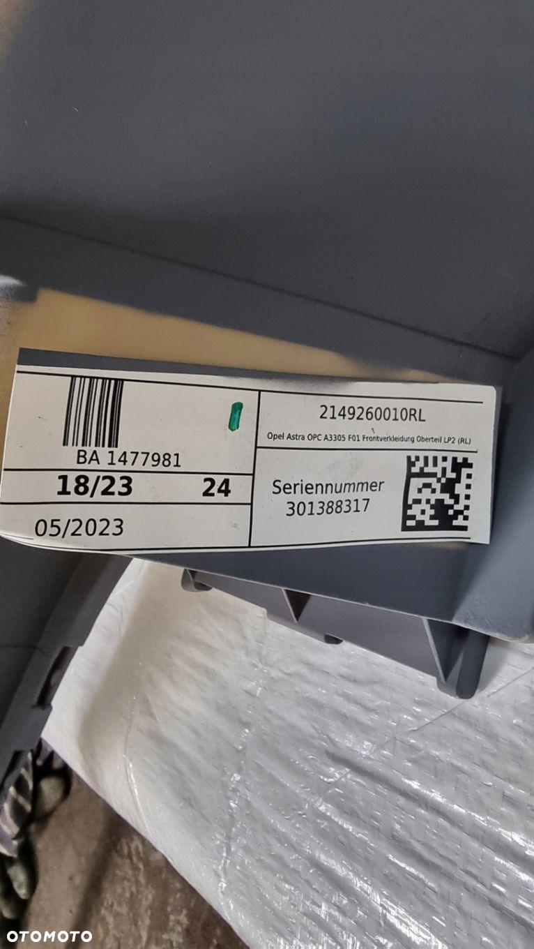 ZDERZAK NAKŁADKA PRZÓD OPEL ASTRA H III OPC NOWY ORYGINAŁ 93186596 - 9
