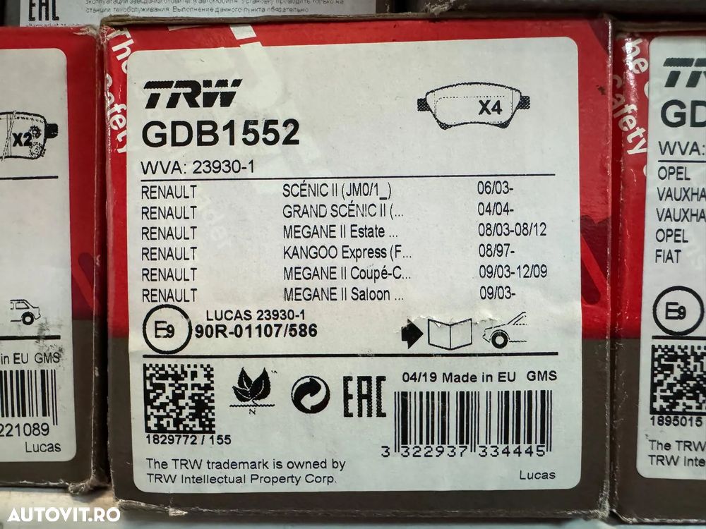 GDB1552 | Set Placute Frana | Renault Megane - 1