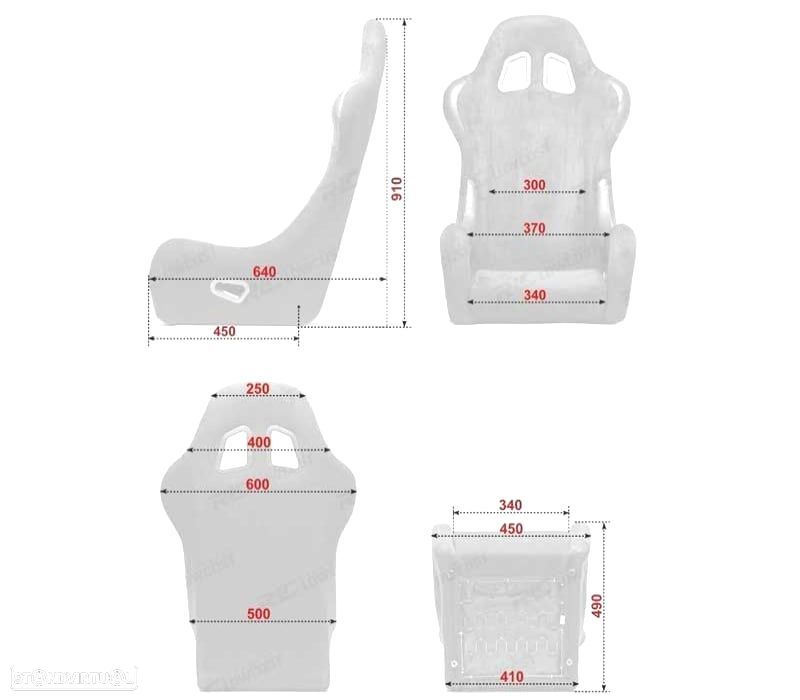 BAQUET BACKET DESPORTIVA REPLICA PRETA ESTILO EVO - 5