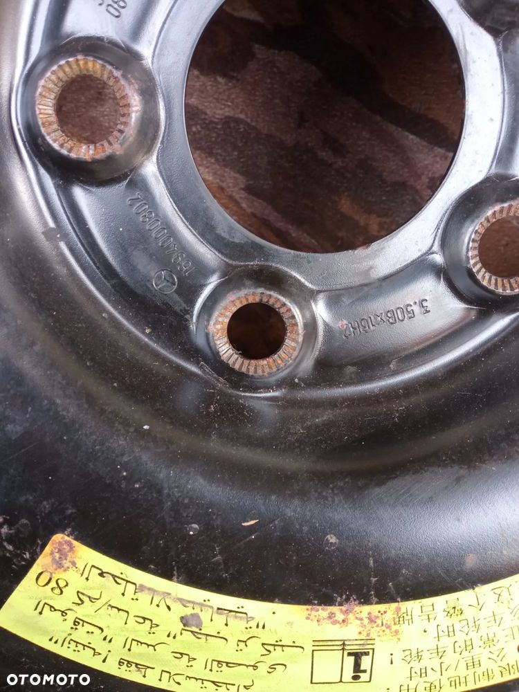 Koło Zapasowe Dojazdowe Mercedes W169 W245 125/90 R16 5X112 ET32 1694000802 - Gwarancja Wysyłka - 5